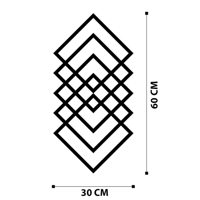 Wallity Geometry Escultura de pared Negra